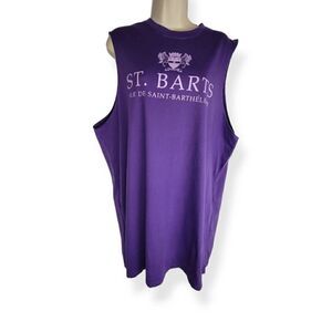 Isaac Morris St. Barts Purple Sleveless T-Shirt Dress Medium